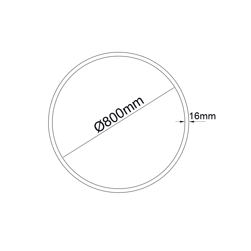 OLAN SAND BLACK CIRCULAR ALUMINUM PROFILE WITH PC OPAL DIFFUSER Φ800MM P3908C