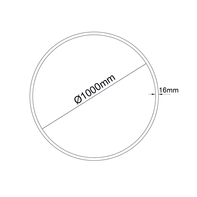OLAN SAND BLACK CIRCULAR ALUMINUM PROFILE WITH PC OPAL DIFFUSER Φ1000MM P391C