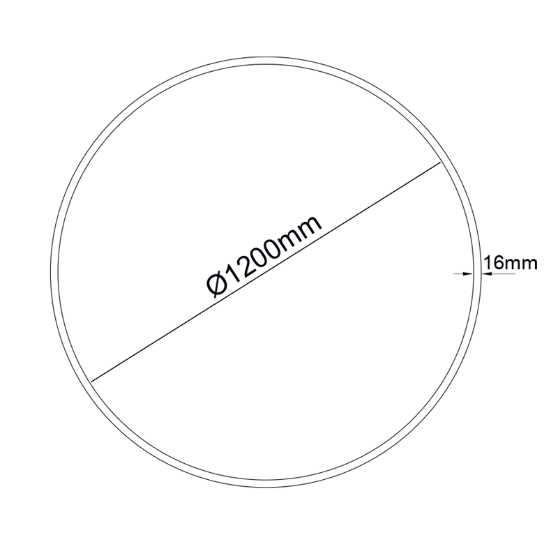 OLAN SAND BLACK CIRCULAR ALUMINUM PROFILE WITH PC OPAL DIFFUSER Φ1200MM P3912C OLAN SAND BLACK CIRCULAR ALUMINUM PROFILE WITH PC OPAL DIFFUSER Φ1200MM P3912C