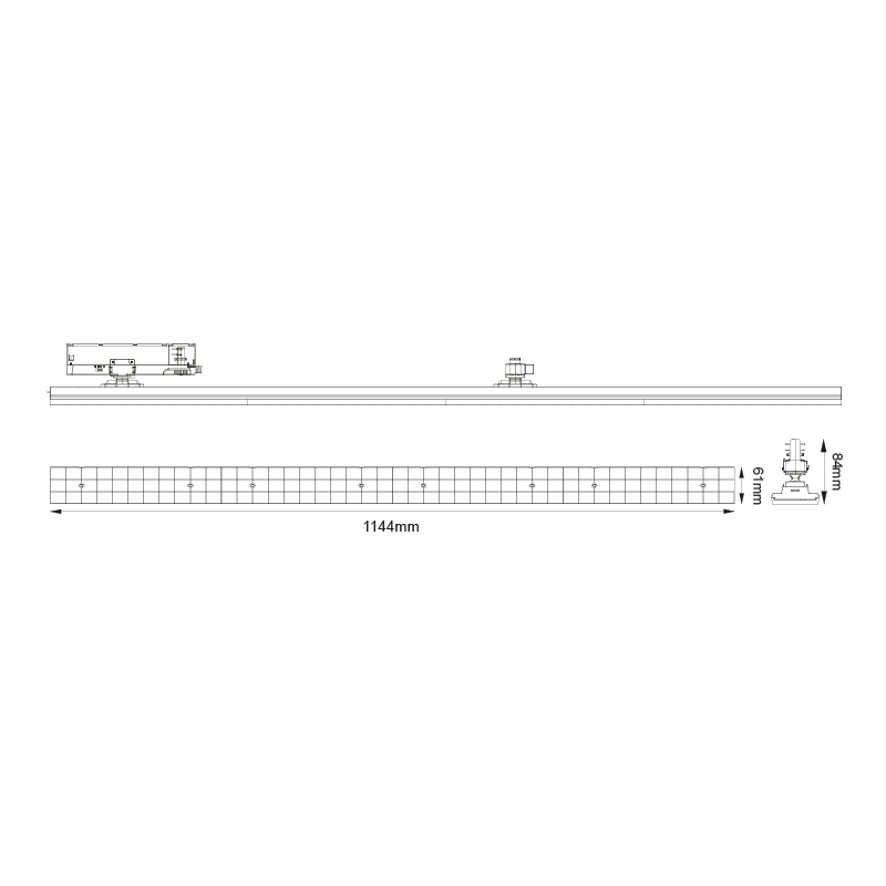 ΜΑΥΡΟ LED ΓΡΑΜΜΙΚΟ ΚΙΝΗΤΟ ΦΩΤΙΣΤΙΚΟ ΡΑΓΑΣ 40W 4000K 3-PHASE 90° 5600LM 230V AC Ra90 L1144MM 5YRS MARK4040B4M