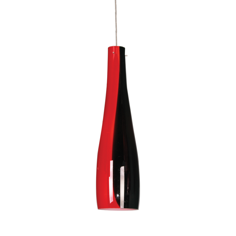 NETTO PENDANT LAMP 1L GLASS RED-BLACK APOLLO1PB