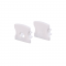 SET OF WHITE PLASTIC END CAPS FOR PROFILE P113, 1 WITHOUT HOLE   1 WITH HOLE EP113