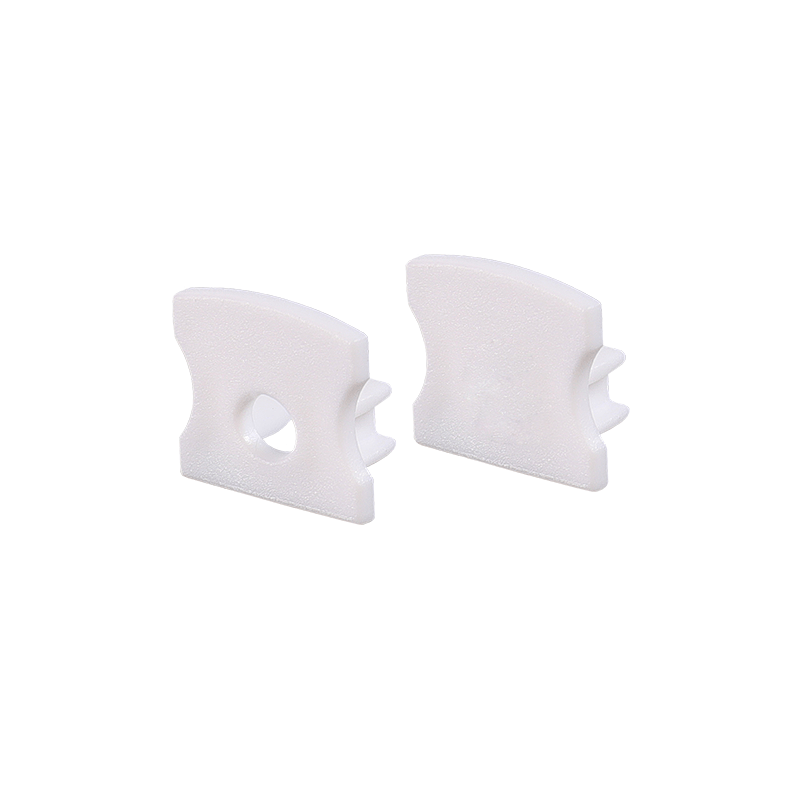 SET OF WHITE PLASTIC END CAPS FOR PROFILE P113, 1 WITHOUT HOLE   1 WITH HOLE EP113