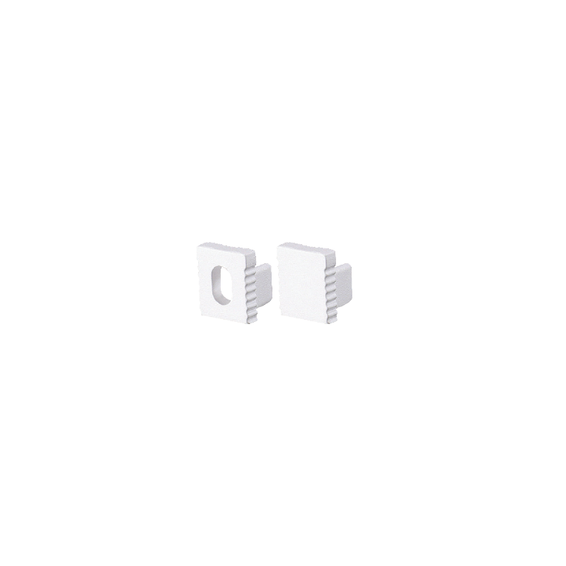 SET OF WHITE PLASTIC END CAPS FOR P178 1PC WITH HOLE   1PC WITHOUT HOLE EP178