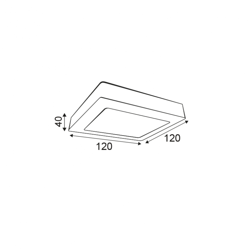 NETTO SQUARE NM CEIL.LED SLIMPANEL 8W 6000K 520Lm230V 120X120 Ra80 NIKI860SNM