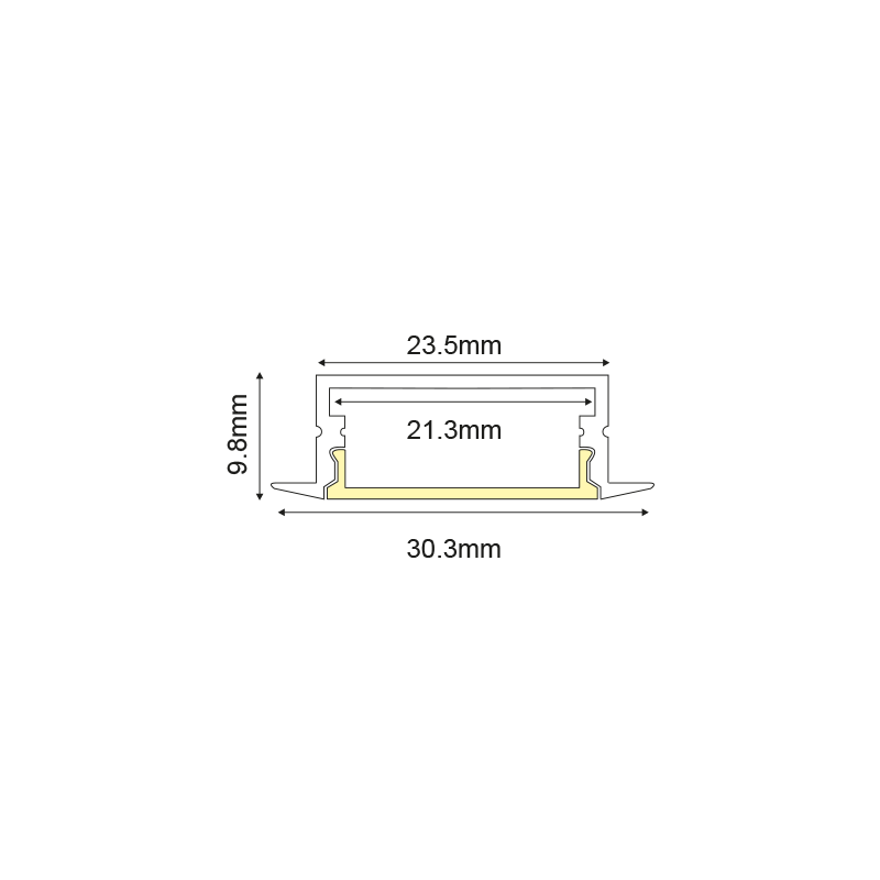 NORM ALUMINUM PROFILE WITH OPAL COVER 2m/pc P119