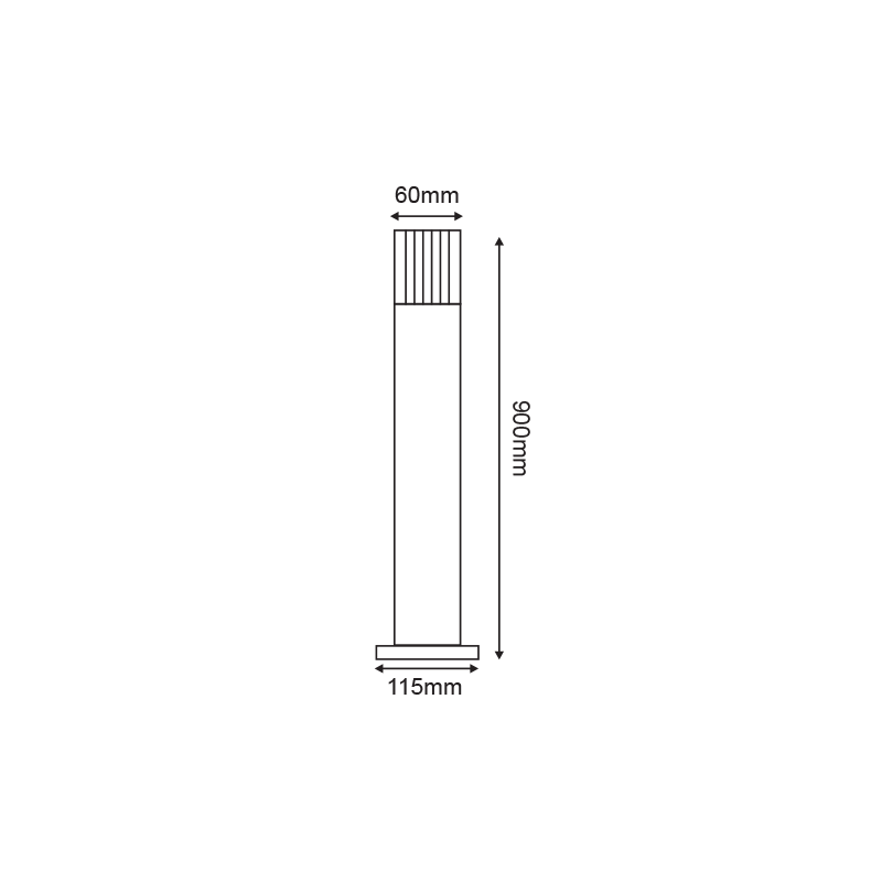 NETTO POLE 90CM CLEAR 2W LED 3000K 230V GREY HA5504T900