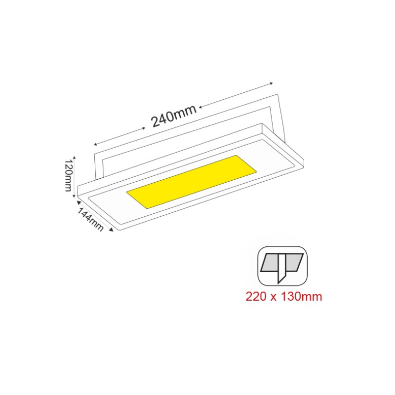 NETTO LUMINAIRE RESS. MOVEABLE 30W 3000K COB 2710Lm 120° ΦΚ.200 LINEC3030W