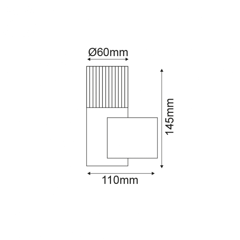 NETTO UP CLEAR 2W LED 3000K 230V GREY HA5504