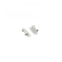 SET OF WHITE PLASTIC END CAPS FOR P119, 1PC WITH HOLE   1PC WITHOUT HOLE EP119