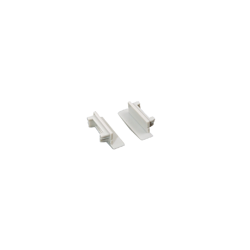 SET OF WHITE PLASTIC END CAPS FOR P119, 1PC WITH HOLE   1PC WITHOUT HOLE EP119