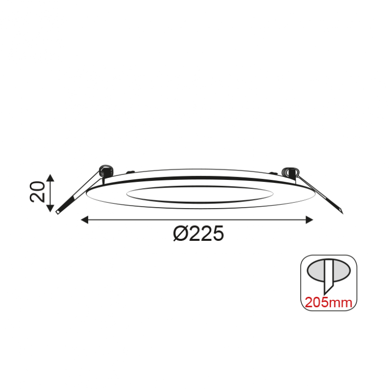 NETTO ROUND W REC. LED DIM SLIM PANEL 20W 4000K 1460Lm 230V Φ225 MARA2040RWDIM NETTO ROUND W REC. LED DIM SLIM PANEL 20W 4000K 1460Lm 230V Φ225 MARA2040RWDIM