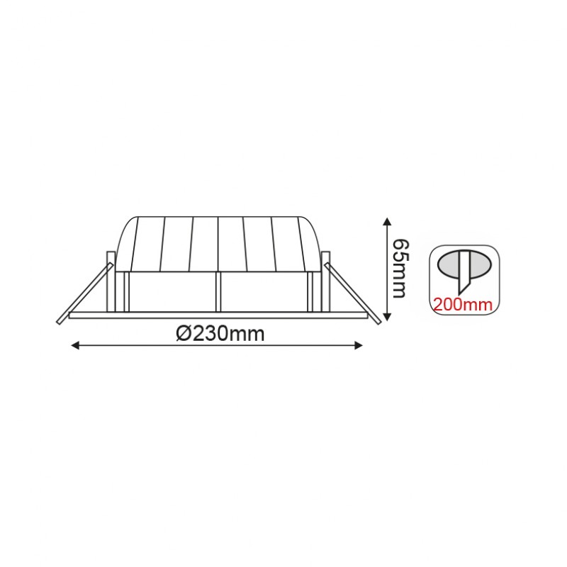 NETTO 20W 3000K COB 2710Lm 120° ΦΚ.200 LUCE2030W