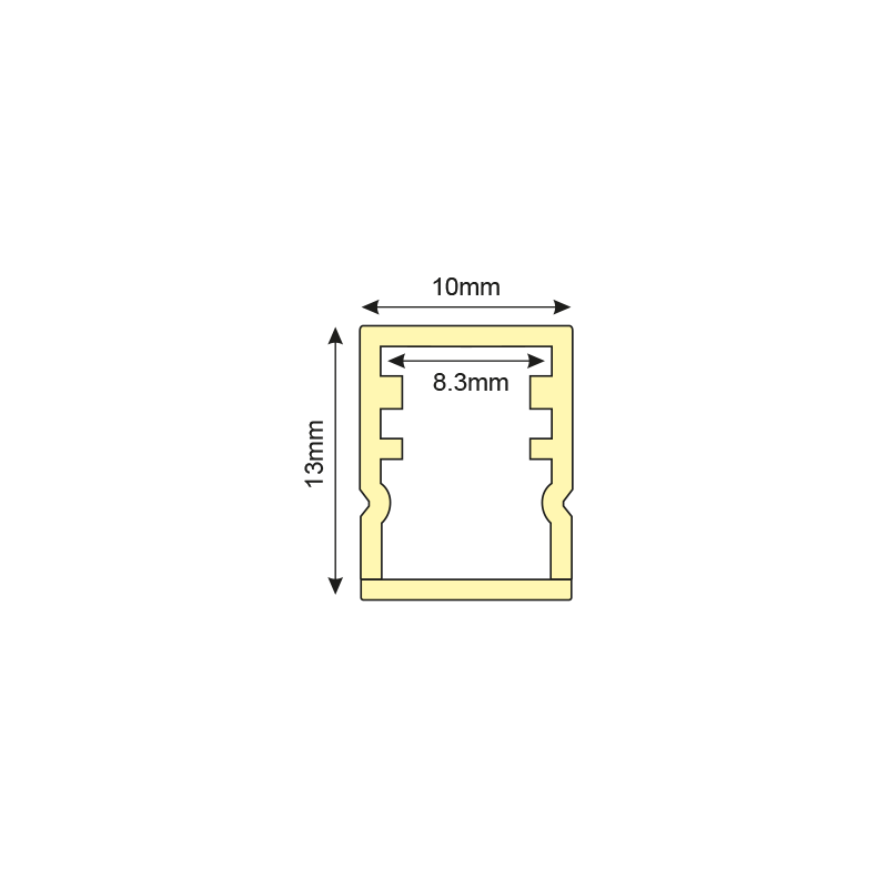 WREN PLASTIC WATERPROOF PROFILE P144 WITH OPAL PC DIFFUSER 2m/pc P144