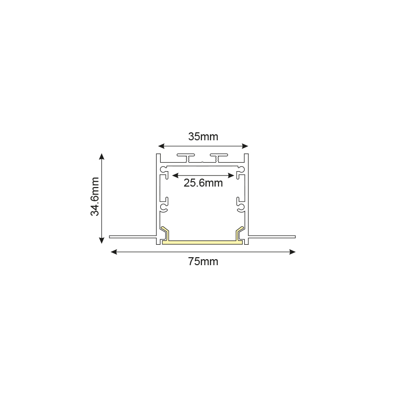 WINT ALUMINUM PROFILE P235 WITH OPAL PC DIFFUSER 2m/pc P235