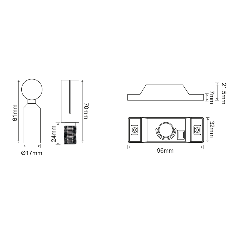ROOFPATH SET OF 2PCS WHITE BASE HOLDER WITH 45° ADJUSTABLE ROD ROPAW ROOFPATH SET OF 2PCS WHITE BASE HOLDER WITH 45° ADJUSTABLE ROD ROPAW