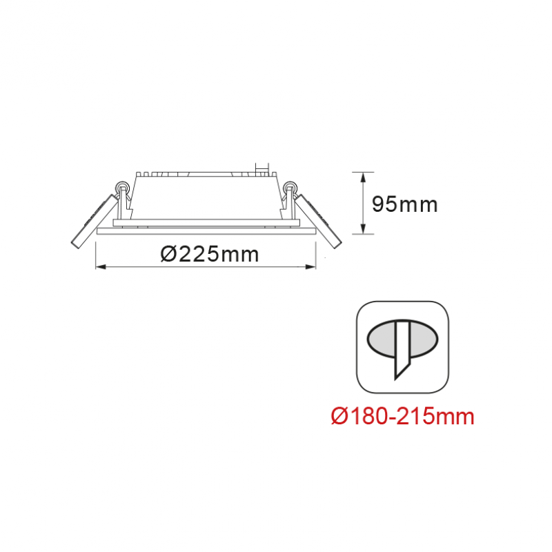 NETTO LED COB RECESSED LUMINAIRE PARO 50W 3000K 4.100Lm 90° 230V RA 80 PARO5030 NETTO LED COB RECESSED LUMINAIRE PARO 50W 3000K 4.100Lm 90° 230V RA 80 PARO5030