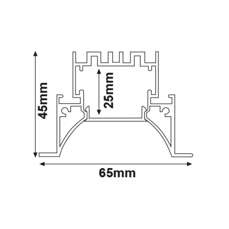 NETTO ALLUM. RECES. PROFILE FOR LED P65