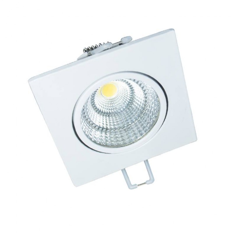 NETTO SQUARE WHITE MOV. LED SPOT 6W 3000K 410Lm COB 230V 60° Ra80 THEROC630S