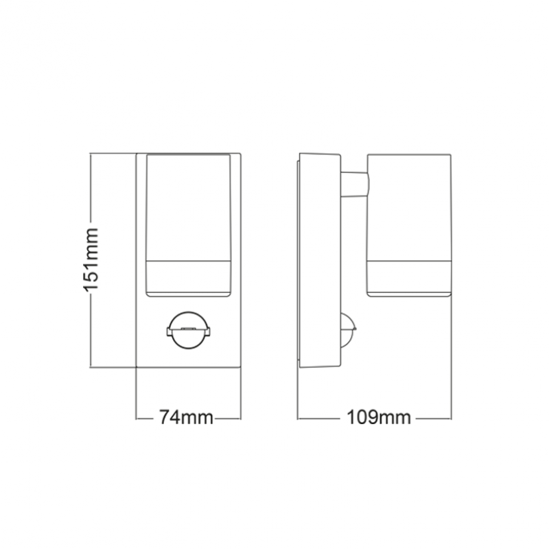 SENSOR ONE BEAM RUST WALL LUMINAIRE GU10 MAX. 3W LED IP65 SL7032RS