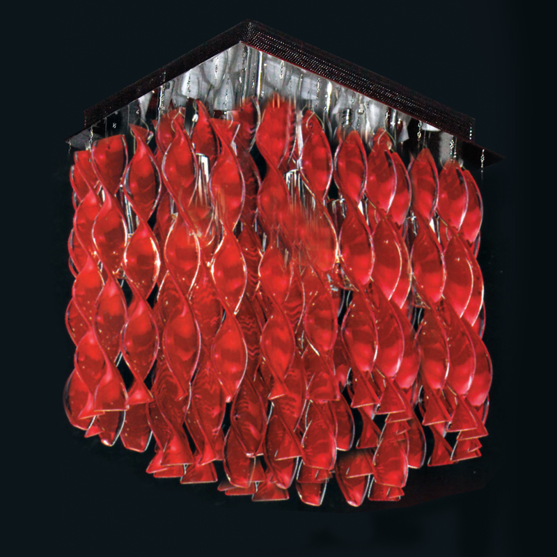 NETTO # 8-LIGHT CEILING TWISTED GLASS RED G9 W28048R