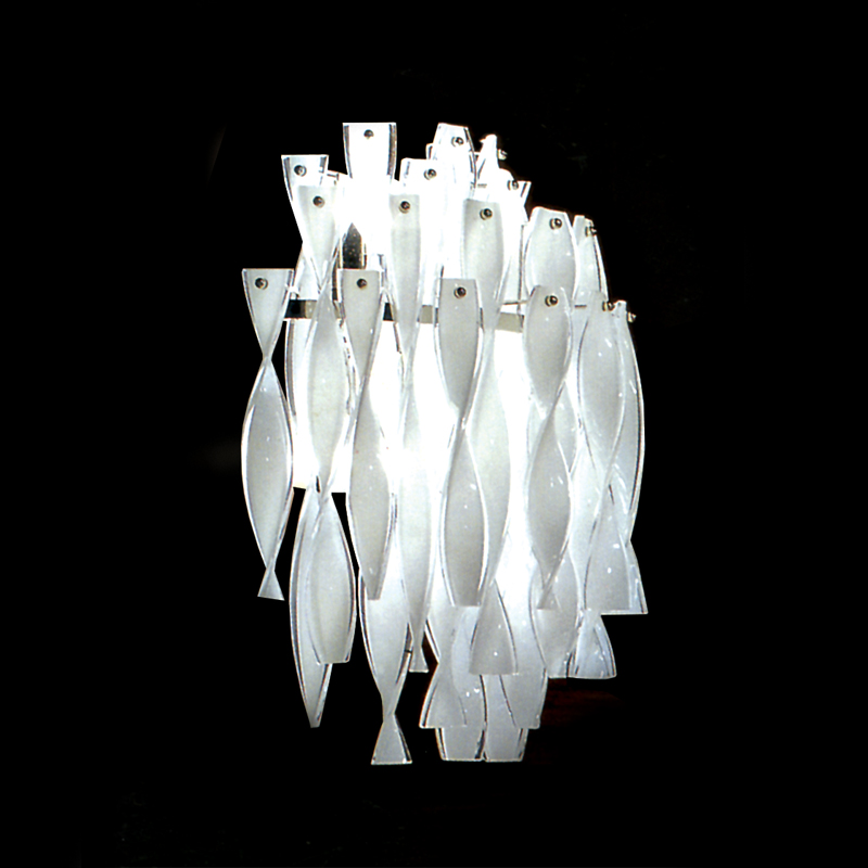 NETTO # 3-LIGHT WALL MOUNTED TWISTED GLASS WHITE G9 W38043W