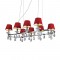 NETTO # PENDANT LAMP CAP RED 122X64cm 8X40W E14 W19268BR