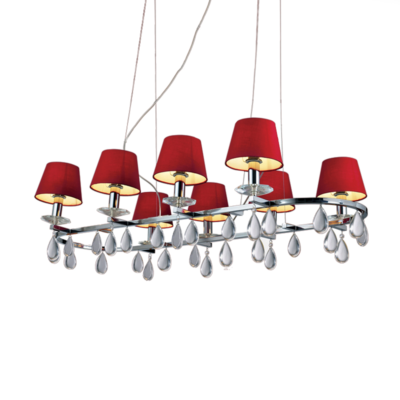 NETTO # PENDANT LAMP CAP RED 122X64cm 8X40W E14 W19268BR