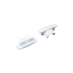 SET OF WHITE PLASTIC END CAPS FOR P108, 1PC WITH HOLE   1PC WITHOUT HOLE EP108