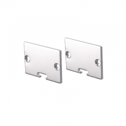SET OF WHITE PLASTIC END CAPS FOR P117, 1PC WITH HOLE   1PC WITHOUT HOLE EP117