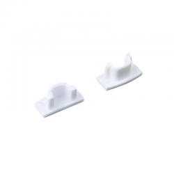 SET OF WHITE PLASTIC END CAPS FOR P109, 1PC WITH HOLE   1PC WITHOUT HOLE EP109