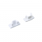 SET OF WHITE PLASTIC END CAPS FOR P109, 1PC WITH HOLE   1PC WITHOUT HOLE EP109