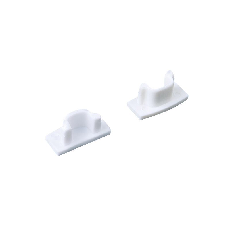 SET OF WHITE PLASTIC END CAPS FOR P109, 1PC WITH HOLE   1PC WITHOUT HOLE EP109