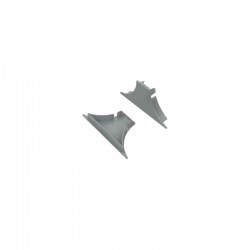 SET OF SILVER PLASTIC END CAPS FOR PROFILE P620 - SET 2PCS WITHOUT HOLES EP620