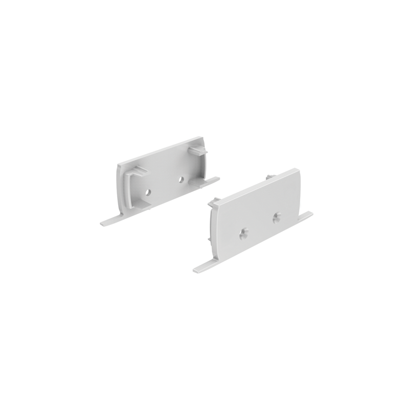 SET OF GREY PLASTIC END CAPS FOR P50N, 2 WITHOUT HOLE EP50N