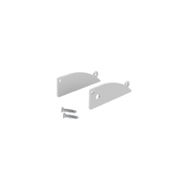 SET OF SILVER PLASTIC END CAPS FOR P173, 1 WITHOUT HOLE   1 WITH HOLE EP173