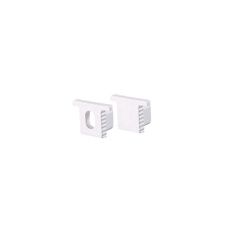 SET OF WHITE PLASTIC END CAPS FOR P189 1PC WITH HOLE   1PC WITHOUT HOLE EP189