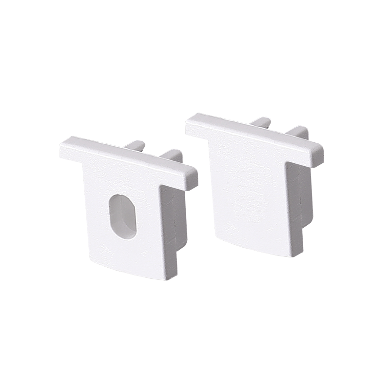 SET OF WHITE PLASTIC END CAPS FOR P160 1PC WITH HOLE  amp  1PC WITHOUT HOLE EP160