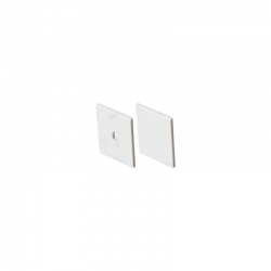SET OF WHITE PLASTIC END CAPS FOR PROFILE P132, 1 WITHOUT HOLE   1 WITH HOLE EP132