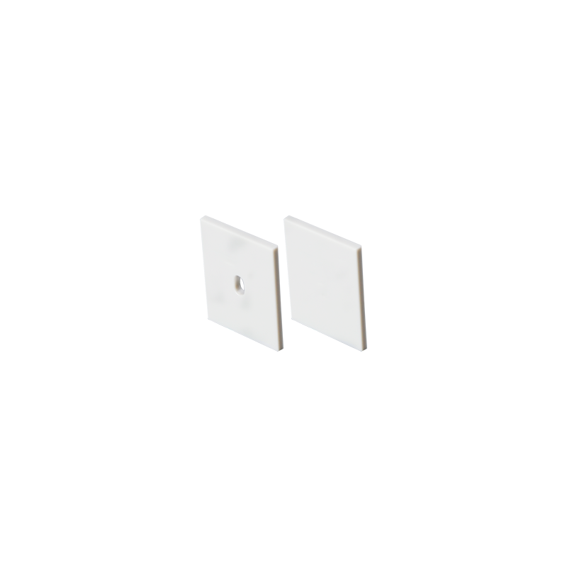 SET OF WHITE PLASTIC END CAPS FOR PROFILE P132, 1 WITHOUT HOLE   1 WITH HOLE EP132