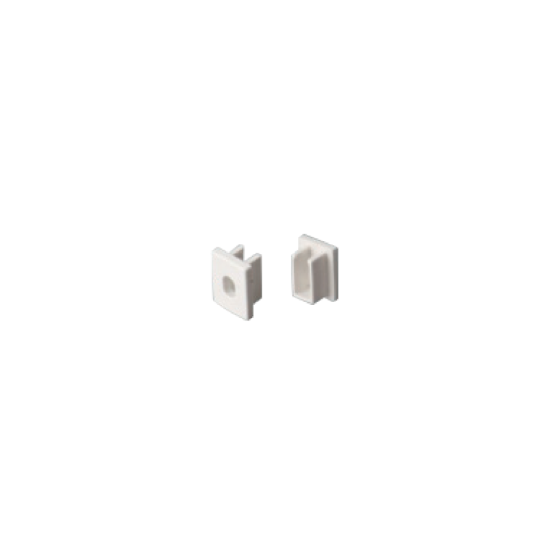 SET OF WHITE PLASTIC END CAPS FOR P162, 1PC WITH HOLE   1 PC WITHOUT HOLE EP162