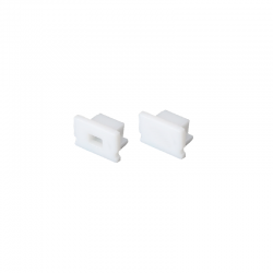 SET OF WHITE PLASTIC END CAPS FOR P127 1PC WITH HOLE   1PC WITHOUT HOLE EP127