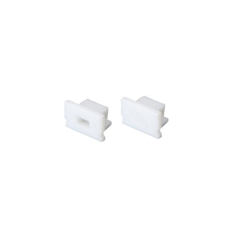 SET OF WHITE PLASTIC END CAPS FOR P127 1PC WITH HOLE   1PC WITHOUT HOLE EP127