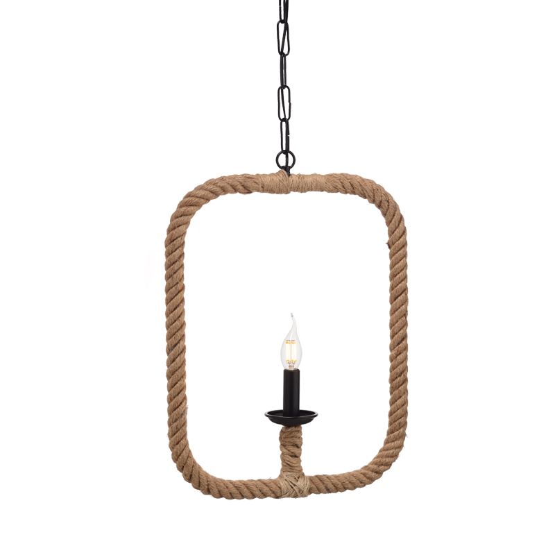 NETTO PENDANT 1XE14 METAL BLACK RECTANGLE+ROPE40ΧΗ120CM 563401PRT