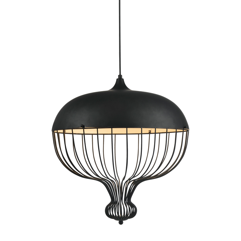 NETTO PENDANT 1ΧΕ27 METALIC BLACK GRID Φ46ΧΗ120CM AD8040BK