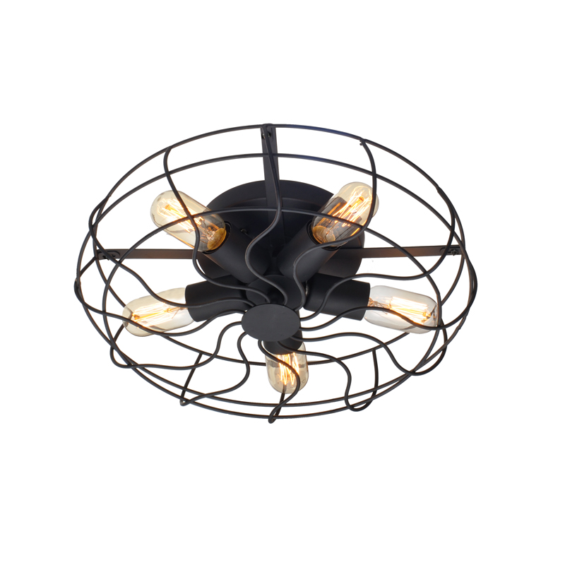 NETTO CEILING LUMINAIRE 5XE27 METAL BLACK Φ41XH13cm V352715C
