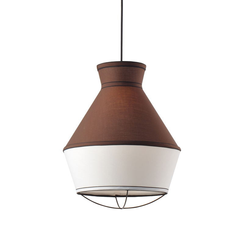 NETTO PENDANT 1XE27 FABRIC BROWN +WHITE Φ35ΧΗ120CM V371961PB NETTO PENDANT 1XE27 FABRIC BROWN +WHITE Φ35ΧΗ120CM V371961PB