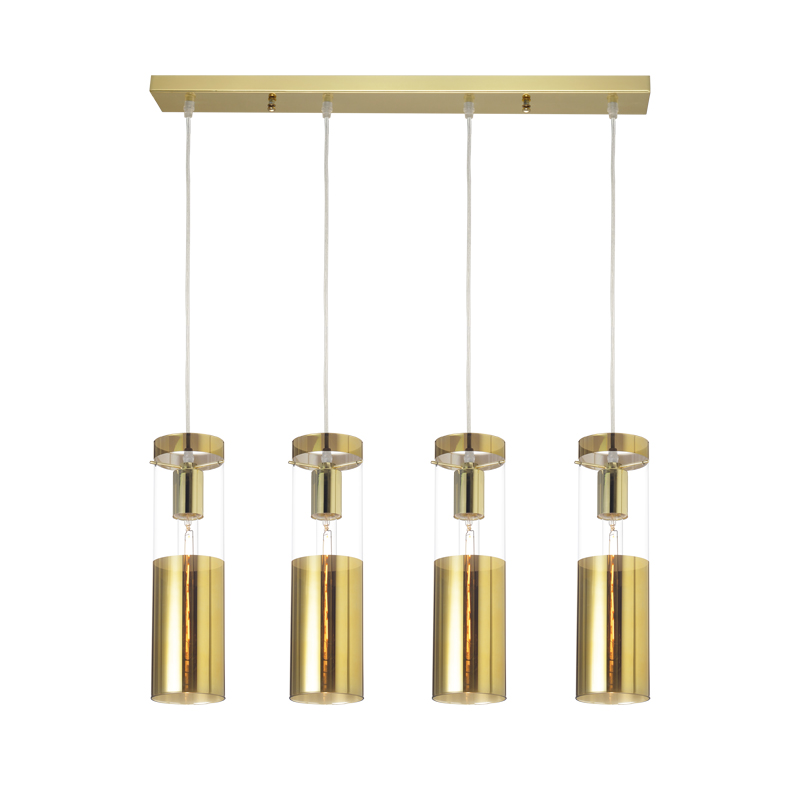 NETTO PENDANT 4XE27 BRASS+GLASS+METAL 70Χ10ΧΗ120CM V371974PPB
