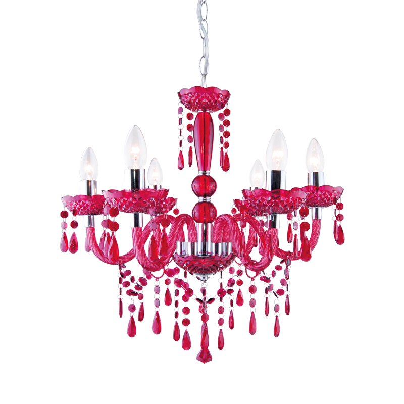 NETTO PENDANT 6X40W E14 ACRYLIC PINK SF64026P