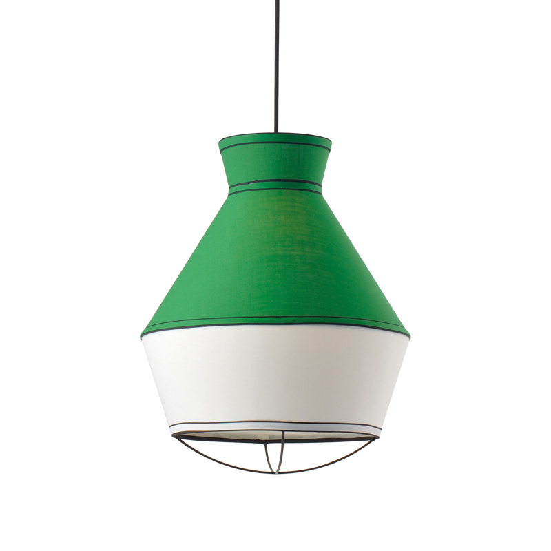 NETTO PENDANT 1XE27 FABRIC EMERALD +WHITE Φ35ΧΗ120CM V371961PE NETTO PENDANT 1XE27 FABRIC EMERALD +WHITE Φ35ΧΗ120CM V371961PE